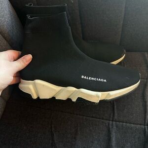Balenciaga Black and White Sock Sneakers